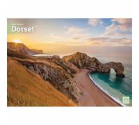 Carousel Worldwide Dorset 2026 A4 Wall Calendar - Scenic Coastal & Countryside Photography, Monthly Planner, 12-Month Organiser for Home or Office