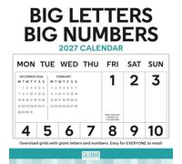 Carousel Worldwide Essential Big Letters Big Numbers 2027 Square Wall Calendar, 12-Month Calendar, Large Print Monthly Planner Layout