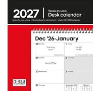 Carousel Worldwide Essential Week-to-View 2027 Desk Calendar, Weekly Planning Layout, Desktop Calendar Organizer