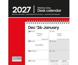 Carousel Worldwide Essential Week-to-View 2027 Desk Calendar, Weekly Planning Layout, Desktop Calendar Organizer