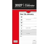 Carousel Worldwide Essential Week-to-View 2027 Slim Wall Calendar, 12-Month Calendar, Weekly Planning Layout