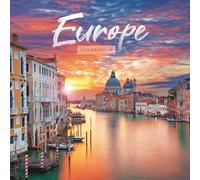 Carousel Worldwide Europe 2026 Square Wall Calendar - Scenic Photography Monthly Planner with Large Date Boxes