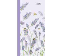 Carousel Worldwide Lavender 2026 Deluxe Slim Diary Planner - Week-to-View Pocket Diary, Elegant Floral Cover, Organiser for Handbag or Jacket Pocket