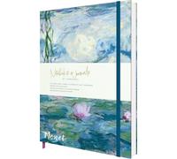 Carousel Worldwide Monet A5 Hardback Notebook - 170+ Numbered Lined Pages, Elastic Closure & Ribbon Bookmark, FSC-Certified Ivory Paper, Journal for Work, School & Office