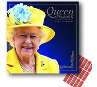 Carousel Worldwide Queen Elizabeth II 2027 Square Wall Calendar with Planning Stickers, 12-Month Planner (Jan-Dec 2027), Historic Royal Family Photography, Organiser for Home, Office, 30.5 x 30.7 cm
