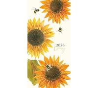Carousel Worldwide Sunflowers 2026 Deluxe Slim Diary Planner - Week-to-View Pocket Diary, Bright Floral Cover, Organiser for Handbag or Jacket Pocket