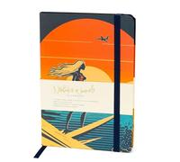 Carousel Worldwide Surfer Girl A5 Hardback Notebook - 170+ Numbered Lined Pages, Elastic Closure & Ribbon Bookmark, FSC-Certified Ivory Paper, Journal for Work, School & Office