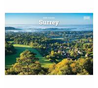 Carousel Worldwide Surrey 2026 A5 Wall Calendar - Scenic Photography, Monthly Planner, 12-Month Organiser for Home or Office