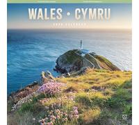 Carousel Worldwide Wales 2026 Square Wall Calendar - Scenic Photography Monthly Planner with Large Date Boxes