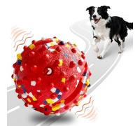 CAROZEN Rechargeable Interactive Dog Toys, Automatic Moving and Rolling Ball for Dogs, Stimulate & Exercise Your Dog Indoors/Outdoors, Chew Resistant for Small/Medium Breeds to Keep Them Busy (red)