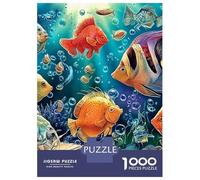 Carp 1000 Pc Cardboard DIY Sea Creatures Jigsaw 12+, Challenging Family Game, Stress Relief, Vibrant Colours & Leisure Decor 52x38cm/1000pcs