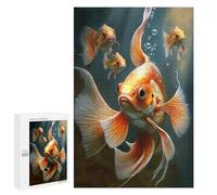 Carp 1000 Pieces Artistic Jigsaw Puzzle - Best Brain Exercises for Adults Puzzles - Vibrant Colors, Cultural Art, Premium Quality - Modern Home Decor Funny Gifts 70 * 100cm