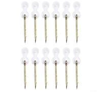 Carp Angling Bait Spike Pack 12pcs Includes Stainless Steel Pins and Matching Silicone Rings for Hair Rig Bait Mounting (7mm)
