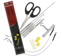 Carp Baiting Tool Boilie Needle 6pc Braid Scissor Splicer Knot Puller + 2 Rigs
