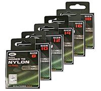 Carp-Corner Fishing Hook, 60x Eyed Barbless Size 8-18 to Nylon, Sharp Point, 6lb B/S Line, Coarse Fishing Hooks