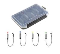 Carp Fish Bite Alarm, No Bite Alarm of Light with Two Chains 4x | No Warning Light Catch Tensioner Two Chain with Storage Box for Flow