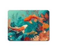 Carp Fish Dish Drying Mats For Kitchen Counter, Bright Floral Absorbent Rubber Dish Drainer Rack Mat, Oceanic PU Leather Drying Pad For Coffee Bar Protector 18x24 Inch