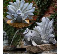 Carp Fish Fountain Spray for Outdoor Koi Pond Decor - Water Spitters for Pond Water Features
