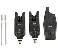 Carp Fishing 2x Bite Alarms With Wireless Receiver Snag Ears Tone & Vol Control