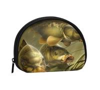 Carp Fishing Art, Women's Storage Bag Shell Makeup Bag Small Coin Purse Shell Change Pouch