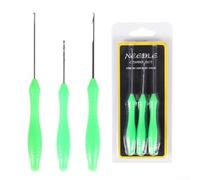 Carp Fishing Baiting Needle Kit with Stainless Steel Drill and PVC Components for Boilie Rig Assembly and Terminal Tackle (3Pcs Kit)