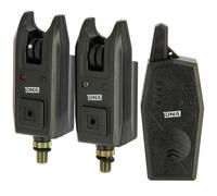 Carp Fishing Bite Alarm Set 2pc/3pc with Wireless Receiver 100-200m Long Range, Rolling Code Anti-Interference, Adjustable Volume & Silent Mode, Water Resistant Rod Alarms (2pc Wireless Alarm Set)