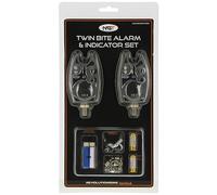 Carp Fishing Bite Alarm Set With 2 x Alarms 2x Hangers Indicator and 2x Batteries Included