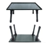 Carp Fishing Bivvy Table, Green Plastic Tent Side Table, Aluminium Alloy PLATEs, Folding Extendable Legs, Non-Slip Foot Mat, Portable for Match Anglers, (Army Green S#)