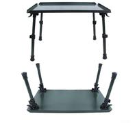 Carp Fishing Bivvy Table with Adjustable Folding Legs, Lightweight Aluminium Alloy and Plastic Bait Station for Match Anglers, Portable Green Tent Table for Bank Fishing(Army Green L#)