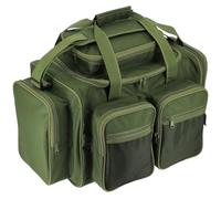 Carp Fishing Carryall Bag Multi Pocket Olive Green Tackle Storage with 7 External Pockets, Large Main Compartment, Padded Shoulder Strap Angling Tackle