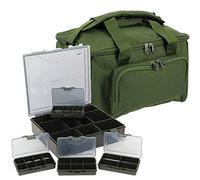 CARP FISHING CARRYALL + TACKLE BOX 4 + 1 LUGGAGE BAG QUICKFISH COMBO NGT