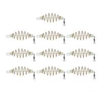 Carp Fishing Feeder Spring Sinker Bait Cage Rig Alloy Copper Tackle For Coarse Fish Groundbait Retention Freshwater Angling Gear Silver 10 Pieces(10PCS)