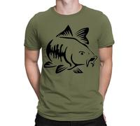 Carp Fishing Fisherman Angling Fish Hunter Fathers Day Mens T-Shirts Top #TA-38 Military Green 4XL