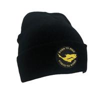 Carp Fishing Gifts for Men - Embroidered Born to Fish Force to Work Beanie Hat Knit Cap Fisherman Gift - Comfortable Breathable Soft - Winter Hat (UK, Alpha, One Size, M, Black)