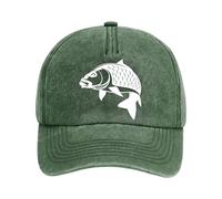 Carp Fishing Gifts for Men - Vintage Style Baseball Cap - Carp Fisherman Gift (Green)