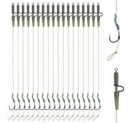 Carp Fishing Hair Rigs 18pcs Chod Helicopter Rig Leader Line Set Up Carp Fishing Rig Terminal Tackle Kit for Long Casts and Weedy or Silty Bottoms