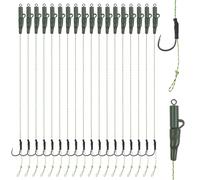 Carp Fishing Hair Rigs 18pcs Chod Helicopter Rig Leader Line Set Up Carp Fishing Rig Terminal Tackle Kit for Long Casts and Weedy or Silty Bottoms