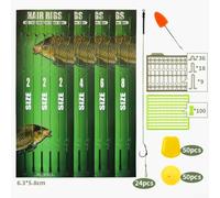 Carp Fishing Hair Rigs Set with Hooks and Bait Stoppers for Increased Success on Fishing Trips (A)