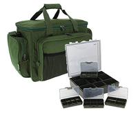 CARP FISHING HOLDALL TACKLE BAG + TACKLE BOX STORAGE SYSTEM LUGGAGE COMBO