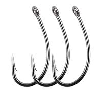 Carp Fishing Hooks, 100pcs Curve Shank Eyed Barbed Crank Carp Feeder Hooks Coarse Fishing Bait Rigs Hook Sizes 2 4 6 8