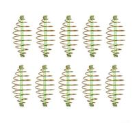 Carp Fishing Inline Spring Feeder Set 10pcs Terminal Tackle with Coarse Bait Cages and Sturdy Wire Arms for Improved Catch Rate (3.4cm)