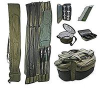 CARP FISHING LUGGAGE SET - LARGE CARRYALL ROD HOLDALL RIG WALLET GLUG POTS