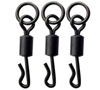Carp Fishing Matte Black Kwik/Quick Change swivel Flexi Rolling swivel with Ring Fishing Swivel Snap-Longbody Q-Shaped Swivel for carp fishing rigs (50pcs)