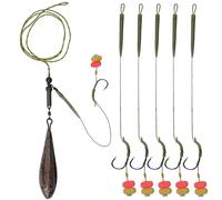 Carp Fishing Rig Kit - Hair Rigs Tackle With Hooks, Swivels, Corn Bait, Leader Line, Handmade Setup Accessories (Type A)