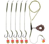 Carp Fishing Rigs Kit, Boilies Bait Rigs with Sinker Corn Bait Curved Barbed Hook Swivel Carp Fishing Accessories Equipment