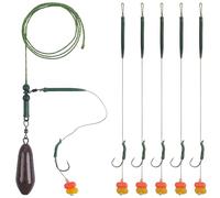Carp Fishing Rigs Kit Handmade Setup Hair Rigs Terminal Tackle Kit Chod Helicopter Rig with Hook Swivels Corn Bait Leader Line Boilies Bait Rig Carp Fishing Accessories(Type D)