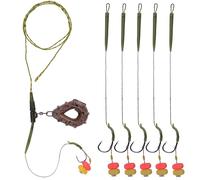 Carp Fishing Rigs Kit Handmade Setup Hair Rigs Terminal Tackle Kit Chod Helicopter Rig with Hook Swivels Corn Bait Leader Line Boilies Bait Rig Carp Fishing Accessories(Type B)