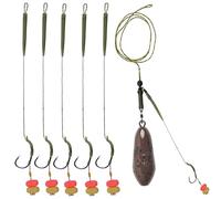 Carp Fishing Rigs Terminal Tackle Kit Hair Chod Helicopter Rig with Hooks Weights Swivel Snaps Sleeves Boilie Bait Rigs Setup Carp Fishing Accessories (Strip Sinker Rigs, 3.5oz_98g)