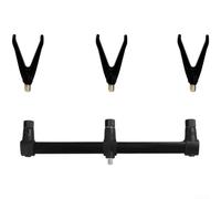Carp Fishing Rod Bracket Assembly with Aluminum Crossbars and Rotating Pod Head for Consistent Rod Angle Control on Banks (three heads+3v)