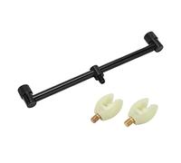 Carp Fishing Rod Support Buzz Bar, Aluminum Alloy Buzz Bars with Luminous Bracket Head, Universal Thread Design for Carp Coarse Fishing Equipment on Rivers Lakes Boats (2 heads 25cm bracket + bracket